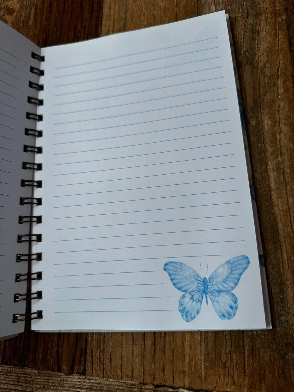 Blue Butterfly Spiral Notebook - Notes